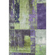 3' X 5' Artichoke Green And Purple Abstract Washable Area Rug With UV Protection