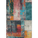 3' X 5' Teal Orange And Pink Abstract Washable Area Rug With UV Protection