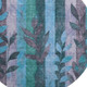 8' Denim Blue And Lavender Floral Washable Round Rug With UV Protection