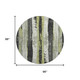 8' Artichoke Green And Gray Striped Washable Round Rug With UV Protection