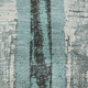 8' Teal And Gray Striped Washable Round Rug With UV Protection