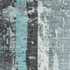 9' X 12' Teal And Gray Striped Washable Area Rug With UV Protection