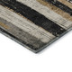8' Taupe Gold And Gray Striped Washable Round Rug With UV Protection