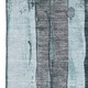 9' X 12' Teal And Gray Striped Washable Area Rug With UV Protection