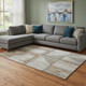 8' X 10' Copper And Gray Geometric Washable Area Rug With UV Protection