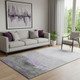 5' X 8' Purple And Gray Abstract Washable Area Rug With UV Protection