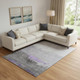 10' X 14' Purple And Gray Abstract Washable Area Rug With UV Protection