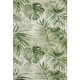 10' X 14' Artichoke Green And Ivory Floral Washable Area Rug With UV Protection