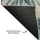3' X 5' Teal And Ivory Floral Washable Area Rug With UV Protection
