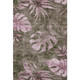 10' X 14' Brown And Pink Floral Washable Area Rug With UV Protection