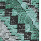 10' X 14' Pale Aqua Charcoal And Gray Diamond Washable Area Rug With UV Protection