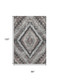 8' X 10' Taupe Charcoal And Gray Diamond Washable Area Rug With UV Protection