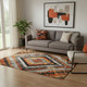 5' X 8' Terra Cotta Charcoal And Gray Diamond Washable Area Rug With UV Protection