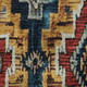 5' X 8' Rust Blue And Coral Ikat Washable Area Rug With UV Protection
