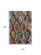 10' X 14' Rust Blue And Coral Ikat Washable Area Rug With UV Protection