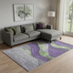 9' X 12' Purple And Green Abstract Washable Area Rug With UV Protection