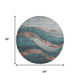 8' Teal And Taupe Abstract Washable Round Rug With UV Protection