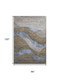 8' X 10' Taupe And Blue Abstract Washable Area Rug With UV Protection