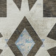 8' Brown Blue And Ivory Diamond Washable Round Rug With UV Protection