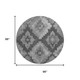 8' Gray And Silver Ikat Washable Round Rug With UV Protection