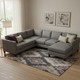 10' X 14' Taupe And Charcoal Ikat Washable Area Rug With UV Protection