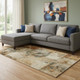 8' X 10' Beige Gray And Rust Geometric Washable Area Rug With UV Protection