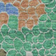 10' X 14' Green Copper And Blue Geometric Washable Area Rug With UV Protection