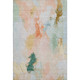 5' X 8' Peach Orange And Teal Abstract Washable Area Rug With UV Protection