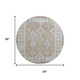 8' Khaki And Ivory Tribal Washable Round Rug With UV Protection