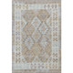 10' X 14' Khaki And Ivory Tribal Washable Area Rug With UV Protection