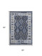 5' X 8' Navy Blue And Ivory Tribal Washable Area Rug With UV Protection