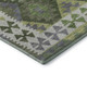 8' Olive Green And Ivory Tribal Washable Round Rug With UV Protection