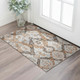 3' X 5' Rust Charcoal And Beige Ikat Washable Area Rug With UV Protection