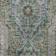 8' Green Blue And Gray Medallion Washable Round Rug With UV Protection
