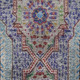 8' Purple Teal And Red Medallion Washable Round Rug With UV Protection
