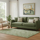 5' X 8' Artichoke Green And Sage Abstract Geometric Washable Area Rug With UV Protection