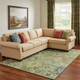 8' X 10' Artichoke Green Rust And Gold Oriental Washable Area Rug With UV Protection