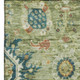 10' X 14' Artichoke Green Rust And Gold Oriental Washable Area Rug With UV Protection