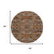 8' Copper Rust And Beige Abstract Geometric Washable Round Rug With UV Protection