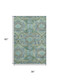 3' X 5' Green Blue And Beige Abstract Geometric Washable Area Rug With UV Protection