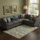 9' X 12' Khaki Beige And Gray Abstract Geometric Washable Area Rug With UV Protection