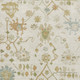 9' X 12' Ivory Gold And Blue Floral Washable Area Rug With UV Protection