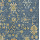 9' X 12' Navy Blue And Gold Floral Washable Area Rug With UV Protection