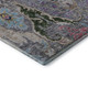 3' X 5' Gray Blue And Gold Floral Washable Area Rug With UV Protection