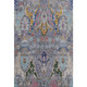 5' X 8' Gray Blue And Gold Floral Washable Area Rug With UV Protection