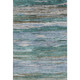 5' X 8' Teal Khaki And Green Abstract Washable Area Rug With UV Protection