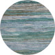 8' Teal Khaki And Green Abstract Washable Round Rug With UV Protection