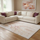 8' X 10' Salmon And Ivory Abstract Washable Area Rug With UV Protection