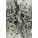 5' X 8' Pewter Black And Silver Abstract Washable Area Rug With UV Protection