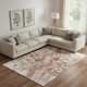 10' X 14' Terra Cotta And Ivory Abstract Washable Area Rug With UV Protection